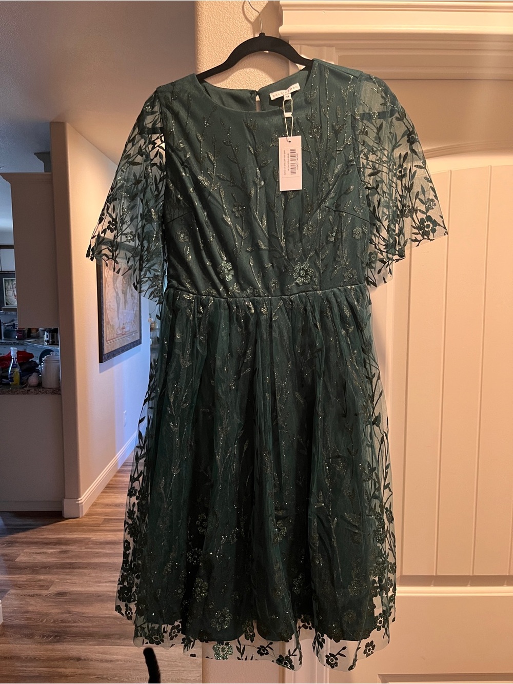 Baltic Born Emerald Green Embroidered Lace Midi Dress - Picture 2 of 3